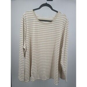Laura Scott Gold Striped Top Sz 3X